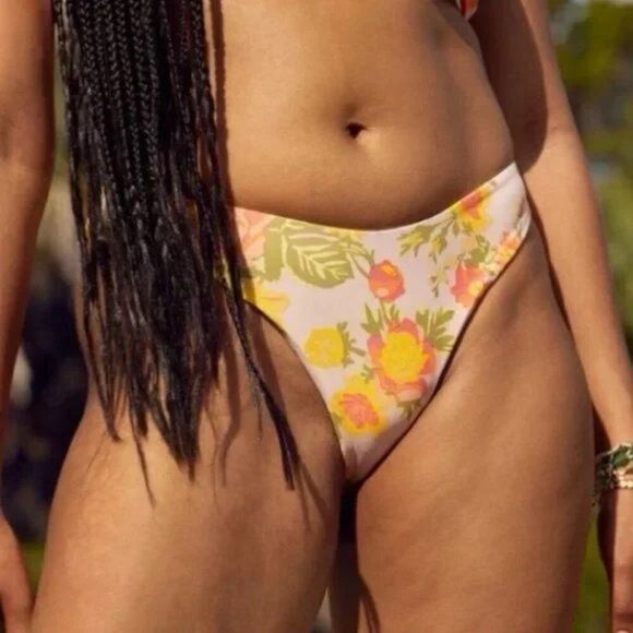 Aerie Printed Super High Cut Cheekiest Bikini Bottom, XL - Picture 1 of 3